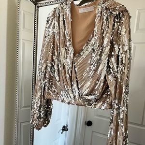 ASTR THE LABEL Primadonna Sequin Blouse